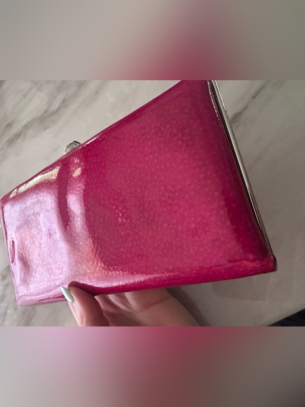 Lodis Hot Pink Patent Leather Clutch